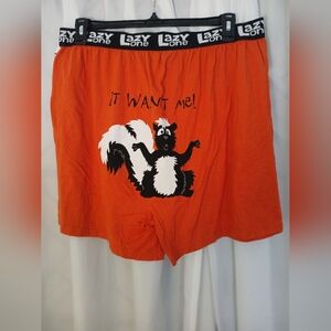 Lazy One Orange Boxers with Skunk Design